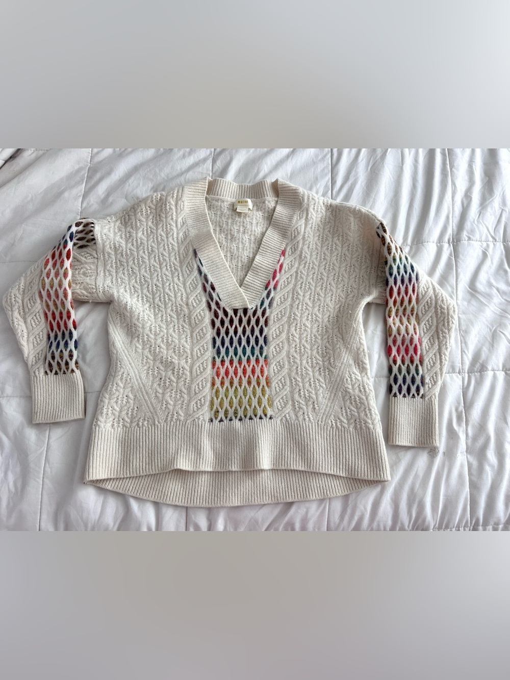 Maeve by Anthropologie Sweater, Multicolor Detail Size Medium, has shrunk
